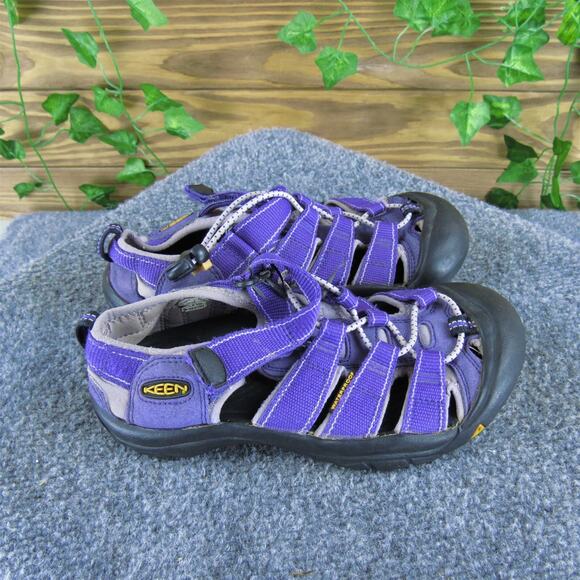 KEEN Gladiator Newport Girl Y 2 Medium Sandal Purple Synthetic Drawstring - Picture 3 of 6